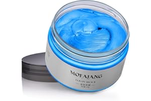 MOFAJANG Cera Temporanea per Capelli, Formula Vegetale Facile da Lavare, Argilla per Capelli per Uomini e Donne, Cera Opaca per Tinture per Capelli per Feste, Cosplay e Halloween, 120g(Blu)