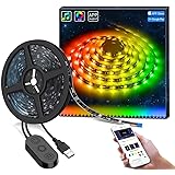 Govee DreamColor LED Streifen mit eingebautem IC, 2m RGB USB LED Strips Sync mit Musik, wasserdichte LED Kette mit APP, 300 LEDs SMD 5050 flexibler LED Schlauch LED Stripes für Deko Party Weihnachten