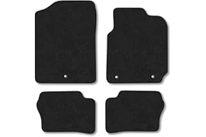 CAR MAT CO Kia Picanto (2017+) Car Mats Accessories Tailored Fit Carpet Floor Mats Non Slip Black Trim Full Coverage Compatible Accessory Front Rear Set Anti Slip Granulated Backing Hand-Finished Clips