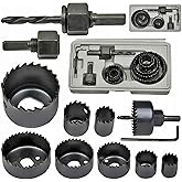 AEE&reg; 11 Piece Junction Box Opening Punch Set Wall Wood Plastic Carton Maker Circle Drilling Apparatus Tool Drill Bit Drilling Saw