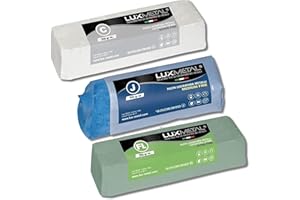 Lux Metal 3 Polierpaste 350 g (FL-C-J) Ultrafein Fein Mittel Schleifpaste Für spiegelnden Glanz Auf Edelstahl, Aluminium Messing Chrom Holz Marmor und Weitere Metall, Perfekt Zum Polieren von Messern