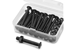 MINHER 20 Juegos M5 x 30mm Kit de Pernos y Tuercas de Cabeza Hueca Hexagonal Redonda Plana 304 Acero Inoxidable Óxido Negro, Tornillos Para Muebles