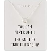 Philip Jones Collana Argento 925 Con Ciondolo Nodo E Frase Amicizia – 41 Cm + 5 Cm Di Estensione