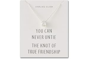 Philip Jones Sterling Silver Friendship Quote Knot Necklace