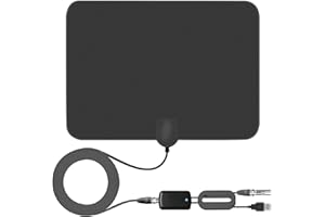 RUPA DVB T2 HDTV Antenna Für TV Zimmerantenne Mit Verstärker Signal Booster 4K 1080P Ultra HD Digital Antenna Indoor Für Stärkerer Empfang TV Signale Freie Kanäle - Schwarz
