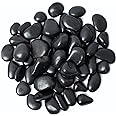 LATERN 1KG Natural Pebbles, Black Polished River Stones Decorative Pebbles River Rocks for Bamboo Plants, Fish Tank, Vase Fillers, Fairy Garden, Aquarium Decor