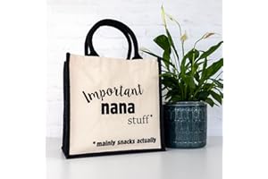 Stickerscape Important Nana Canvas Bag (Black) | Mothers Day Gifts for Grandma, Nana or Nan | Grandma gifts, Nana gifts, Nan gifts | Hand finished and Made in the UK