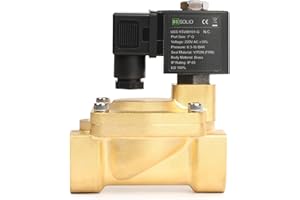 U.S. Solid Válvula solenoide de latón de 1 pulgada, 220 V CA, 0.3-16 bar, normalmente cerrada, sello Viton, rosca G, operada por piloto