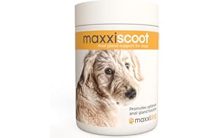maxxipaws maxxiscoot Soporte para la Salud de Las Glándulas Anales y El Sistema Digestivo para Perros - Suplemento en Polvo, 140 g