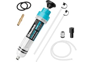 DURATECH Jeringa de Succión de Aceite de 200cc(ml), Bomba Extractora de Aceite, Extractor de Fluidos con 2 Mangueras y Respuesto de Anillos, para Extracción e Inyección de Aceite y Líquidos