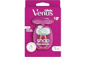 Venus Gillette Extra Smooth Snap Afeitadora, 1 Mango Pequeño, 1 Recambio De Hoja, 5 Cuchillas, Afeitado Muy Cerca