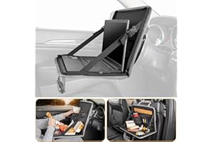 JOYTUTUS 3 in 1 Steering Wheel Eating Tray (Gray), Car Back Seat Laptop Desk, Multifunctional Office Bag, Car Work Table for Writing, Car Organizer for Kids, Commuters, Family