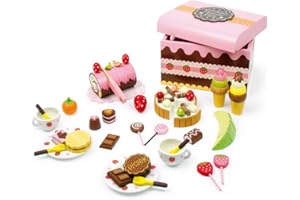EQUILIBRE ET AVENTURE Caisse en bois à friandises et gateaux colorés pour le gouter