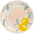 Talking Tables Pack of 12 Citrus Fruit Lemon Tropical Paper Plates | Eco-Friendly, Recyclable and Disposable Party Tableware for Summer, Alfresco Dining in Garden, Picnic, BBQ, Pink,23 centimeters