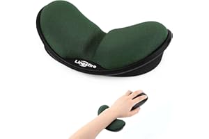 Augot Memory Foam Mouse Wrist Rest, Mouse Pad Mat Keyboard Wrist Rest Pad Anti-Skid Mousepad Support Wrist Rest Mat Wrist Support for Computer Laptop Office Work Gaming Wrist Pain Relief (Dark Green)