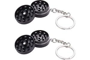 Kinstecks ​​2 PZ Macina Erbe Mini Macina Spezie in Alluminio Macina Spezie Perfetto per Il Buongustaio Che Desidera Eccellenza Culinaria-Nero