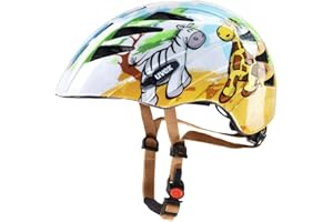 ‎UVEX uvex kid 1 - leichter Fahrradhelm für Kinder - individuelle Größenanpassung - erweiterbar mit LED-Licht - safari - 47-52 cm