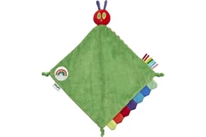 Rainbow Designs Very Hungry Caterpillar Baby Comforter – Soft & Colourful Rainbow VHC Comfort Blanket with Textured Tags, Knotted Corners – Ideal Story-time Caterpillar Companion