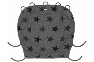 Dooky Universal Cover Grey Stars Protección Solar, Protección Climática Para El Asiento Del Bebé en el Coche y La Silla de Paseo (Protección Uv Spf 40+, Tüv Probado, Ajuste Universal), Gris