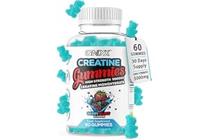 ONYX INGREDIENTS 101 Creatine Monohydrate Gummies 5000mg - Workout Gym Supplement - 60 Creatine Gummies