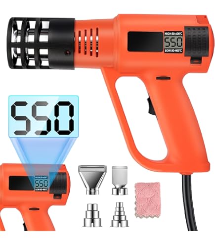 Pistola Ad Aria Calda 2000W - 2 Livelli Temperatura Fino A 600&deg;C, Con Accessori E Valigetta