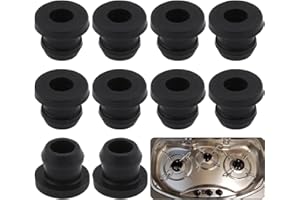 Divono - Gommini per supporti per pentole, 10 pezzi, in gomma antiruggine, compatibili con supporti per pentole con aste da 5 mm di Dometic, Smev e Thetford (nero)