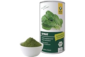 ‎RAAB VITALFOOD Raab Vitalfood Bio Spinat-Pulver, 100% Spinat aus biologischem Anbau in Deutschland, vegan, glutenfrei, enthält natürlicherweise Calcium und Kalium, 1er Pack (210 g)