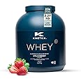Kinetica Sports Whey Protein Powder - Strawberry Flavour |23g Protein/Serve, 76 Servings/2.27Kg Pack |Gluten Free Supplement |Optimum for Muscle Growth & Recovery |Mixes Well with Water, Milk & Shakes
