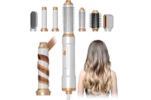 DINTO 6 in 1 Air Styler, Hot Air Brush, Hair Dryer Brush, Thermal Brush Magic Styler, Hair Dryer Brush, Hair Styling Appliances, Hair Styler, Straightening Brush (6 in 1 White)