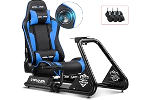 GTPLAYER Simulateur de Conduite, Siège de Simulation pour PC avec Haut-Parleurs, Support pour Volant et Pédalier
