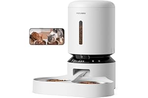 PETLIBRO Automatic Cat Feeder with Camera, 1080p HD Live Monitoring, Remote App Food Dispensing Dual Bowl, Two-Way Audio Interaction, AI Motion Detection (White)