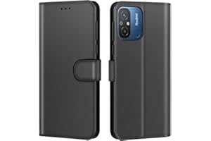 New&Teck - Carcasa para Xiaomi Redmi 12C, funda de piel multifunción, cierre magnético con tapa antigolpes, color negro