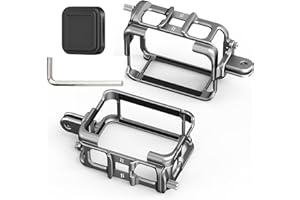 JOYSOG Aluminiowa ramka klatka do kamery Insta360 Ace/Ace Pro Action Camera obudowa ochronna z silikonową osłoną obiektywu i uchwytem adaptera 1/10.2 cm