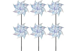 QIMMU Mulini a Vento Repellente per Uccelli,Uccello Repellente Campana a Vento Piccione Repellente,Mulini a Vento Riflettenti,Balcone Mulino a Vento,Giardino Mulino a Vento,Uccello Deterrente per Balcone