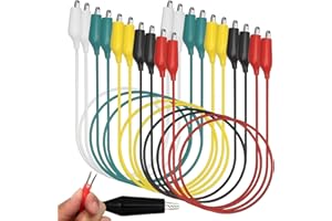 UMTMedia® 10 X Mini Crocodile Clips Electrical, Insulated Small Alligator Clips, Test Leads, Double Ended Croc Clips, Electric Jumper Leads, Aligator Clips, Crocadial Clips, 12v Crocodile Leads Wires