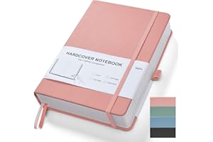 GOSIRM Hardcover Notizbuch Liniert, A5 Lined Notizbücher Verschenkbar Journal mit 100g/m² Tintenfestes Papier, Business Tagebuch für Frauen für Schule, Büro, Künstler Schreiben/Zeichnen, 14,8 x 21,3 cm Rosa