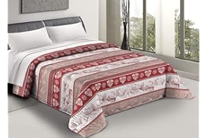 il dolce stile della tua casa trapunta estiva matrimoniale/singola/piazza e mezza 100 grammi copriletto trapuntato imbottito fantasia modello Tirolese Shabby (Matrimoniale)