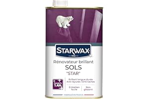 STARWAX - Rénovateur Brillant Sols Intérieurs - Nettoie Et Protège Des Rayures Et Des Taches - Longue durée - Non Glissant - Fabriqué En France - 1L - 30 m²