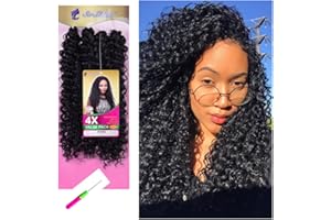 SER MULHER RITMO – Extension sintetiche di capelli ricci per Crochet Braids 340Grammi, 50 cm (1 NERO)