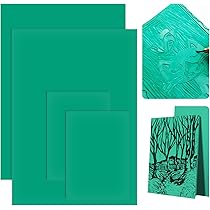 Set Piastre Linoleum Per Intaglio E Stampa - 2 Formati A4 + A6 Per Creare Timbri Fai Da Te - Foto 3