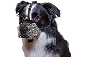 BONTHEE Dog Muzzle,Soft Mesh Muzzles for Small Medium Large Sized Dogs,Muzzle for Dogs to Prevent Biting,Breathable Puppy Muzzle for Scavenging Grooming Biting Chewing and Licking