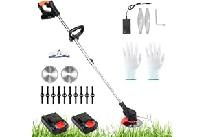 Eulenke Batteridriven grästrimmer, 2-i-1 gräskantsklippare med 2x 1,5 Ah batteri