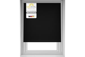 ‎SOL ROYAL Thermorollo Rollo für Fenster ohne Bohren Verdunkelungsrollo Klemmfix – Sol Royal Seitenzugrollo Fenster Rollos für innen Thermorollo ohne Bohren - Fensterrollo Thermo 120x160 cm Schwarz T42