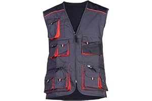 MAZALAT work wear Chaleco Hombre Trabajo, Chalecos para Safari, Caza, Multibolsillos, S - 3XL, Chaleco Hombre para fotografia, Pesca, Ropa de Trabajo Hombre Calidad