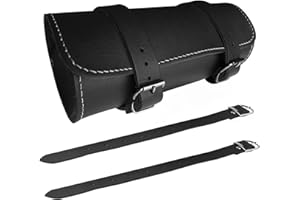ukshopsite Full Grain Cowhide Leather Motorcycle Motorbike Tool Roll Saddle Bag T10