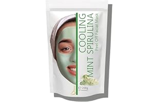 OÏLÉNA Masque Visage Cryogénique à la Menthe et Spiruline Peau Mature Masque Peel-Off Alginate Gelifiant en poudre 200 g 10 soins