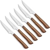 Arcos Meat Knives | 6 Pieces | Chopping Knives Set Table Knife Saw | Wooden Handle | Blade 110mm | Meat Table Knives | Dishwa