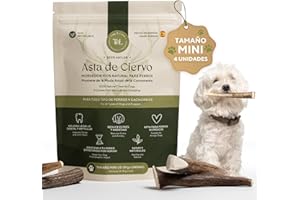Tony & Lolas Asta de Ciervo para Perro - Mordedor Perro - Huesos para Perros - Juguetes para Perros - Dog Toys - Talla XS - Ideal para Razas Minis hasta 5 kg – 4 Unidades