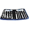 THE FOUR GLOBAL Student Dissection Kit: 22 Pieces Anatomy & Biology Lab. Includes scalpels, scissors, ceps, and more. Ideal students and professionals. Portable case