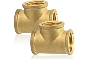 2 Stycken T-Stycken Mässing 1 Tum, DN25 90°, G1 Tum (Ø 30,5 mm) Inre Gänga, 1 IG x 1 IG x 1 IG Gängad Montering, Beslag Lämplig För Dricksvatten